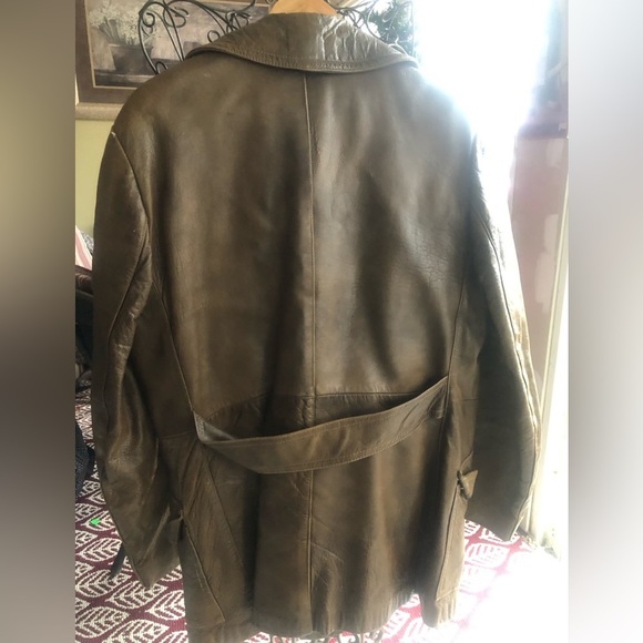 THE OLD MILL Vintage Leather Wool removable Lining Coat Jacket - Picture 10 of 11